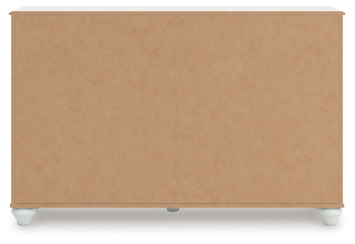 Kozlani Twin Upholstered Panel Bed with Dresser and Nightstand in White from Ashley - Luna Furniture