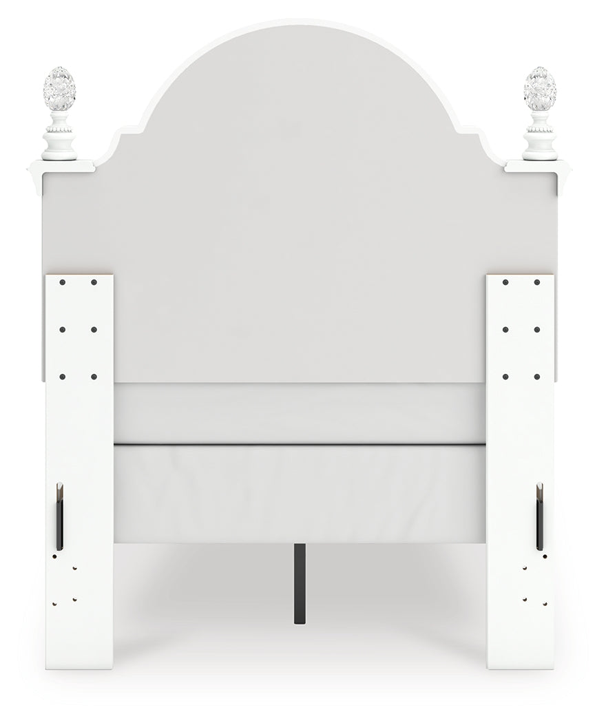 Kozlani Twin Upholstered Panel Bed with Dresser in White from Ashley - Luna Furniture