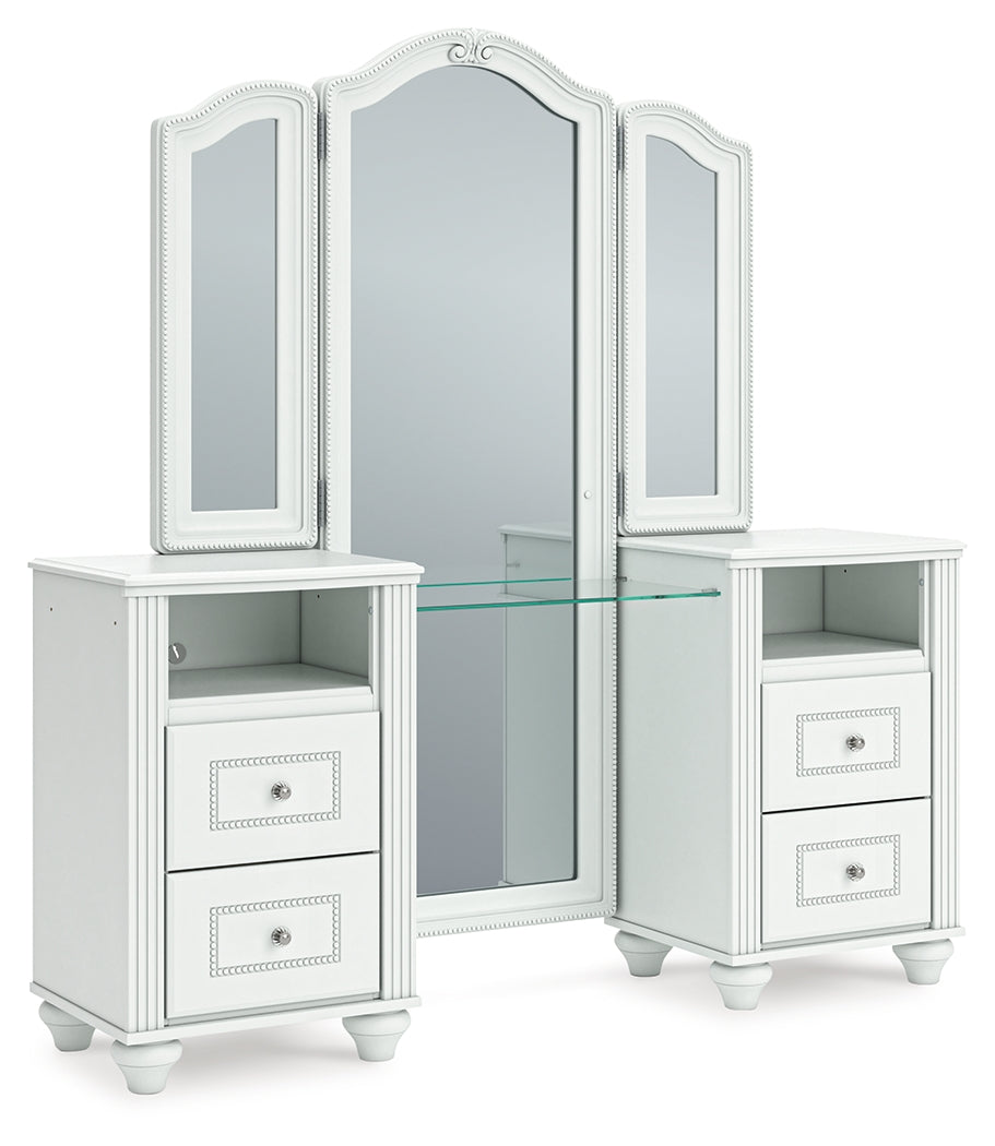 Kozlani White Vanity with Mirror from Ashley - Luna Furniture