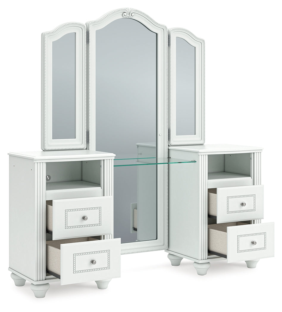 Kozlani White Vanity with Mirror from Ashley - Luna Furniture