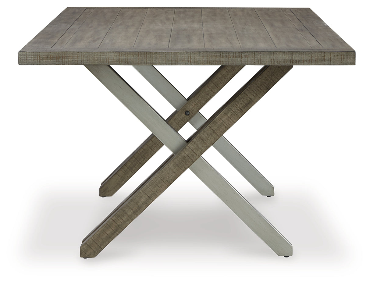Krystanza Dining Table and 4 Chairs with Storage in Weathered Gray from Ashley - Luna Furniture