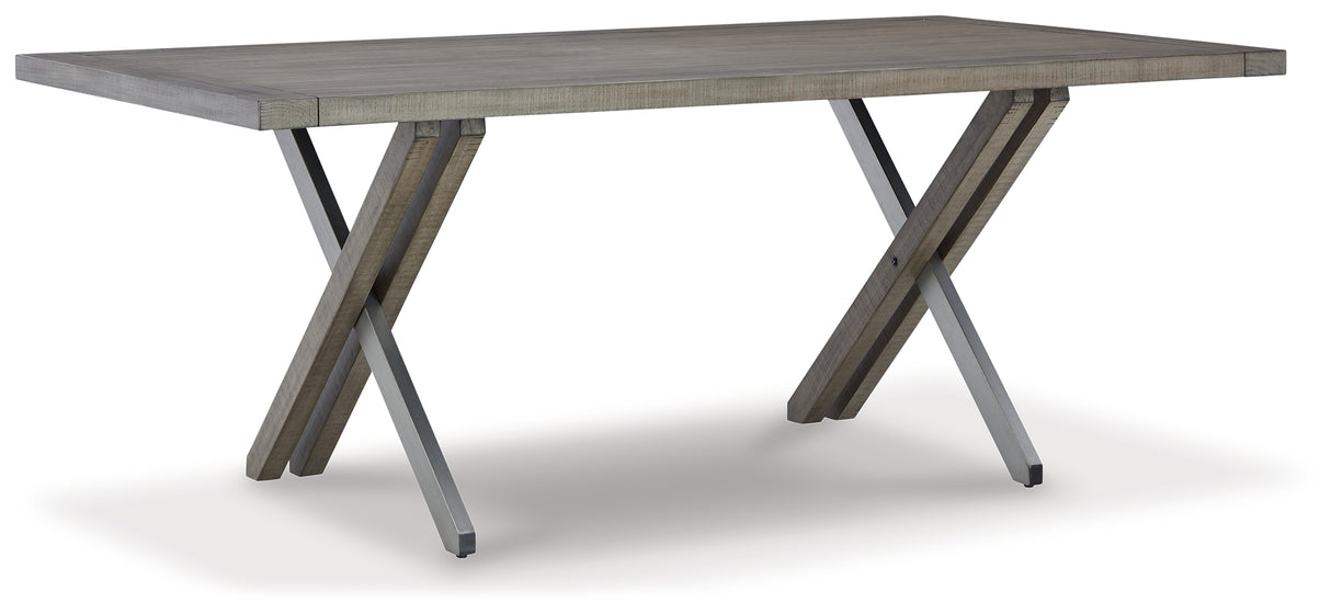 Krystanza Dining Table and 6 Chairs with Storage in Weathered Gray from Ashley - Luna Furniture
