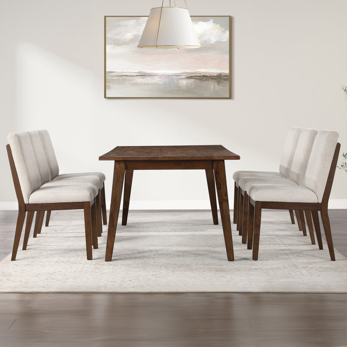 Canton Mocha 7-Piece Upholstered Dining Set from Steve Silver - Luna Furniture