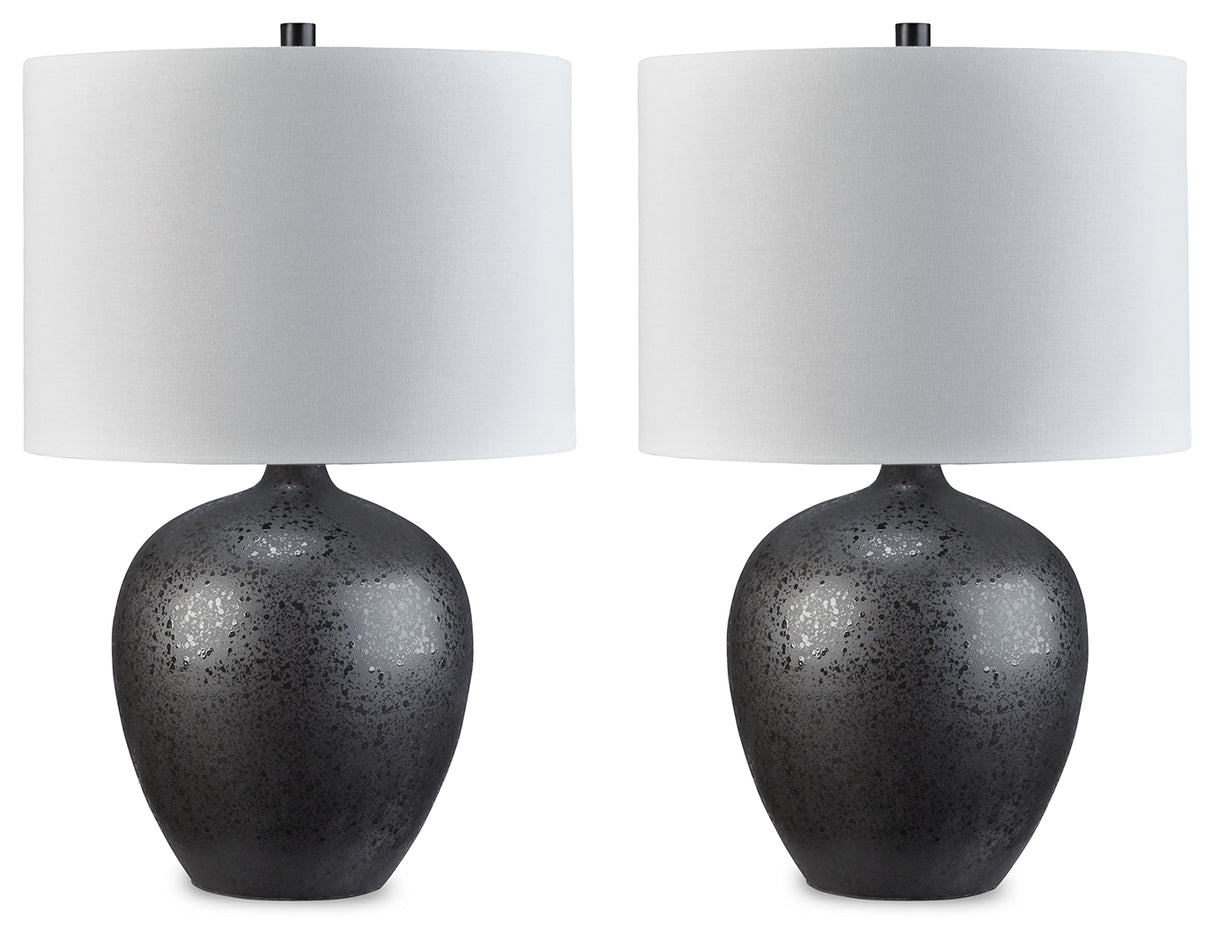 Ladstow 2-Piece Table Lamp Set in Black from Ashley - Luna Furniture