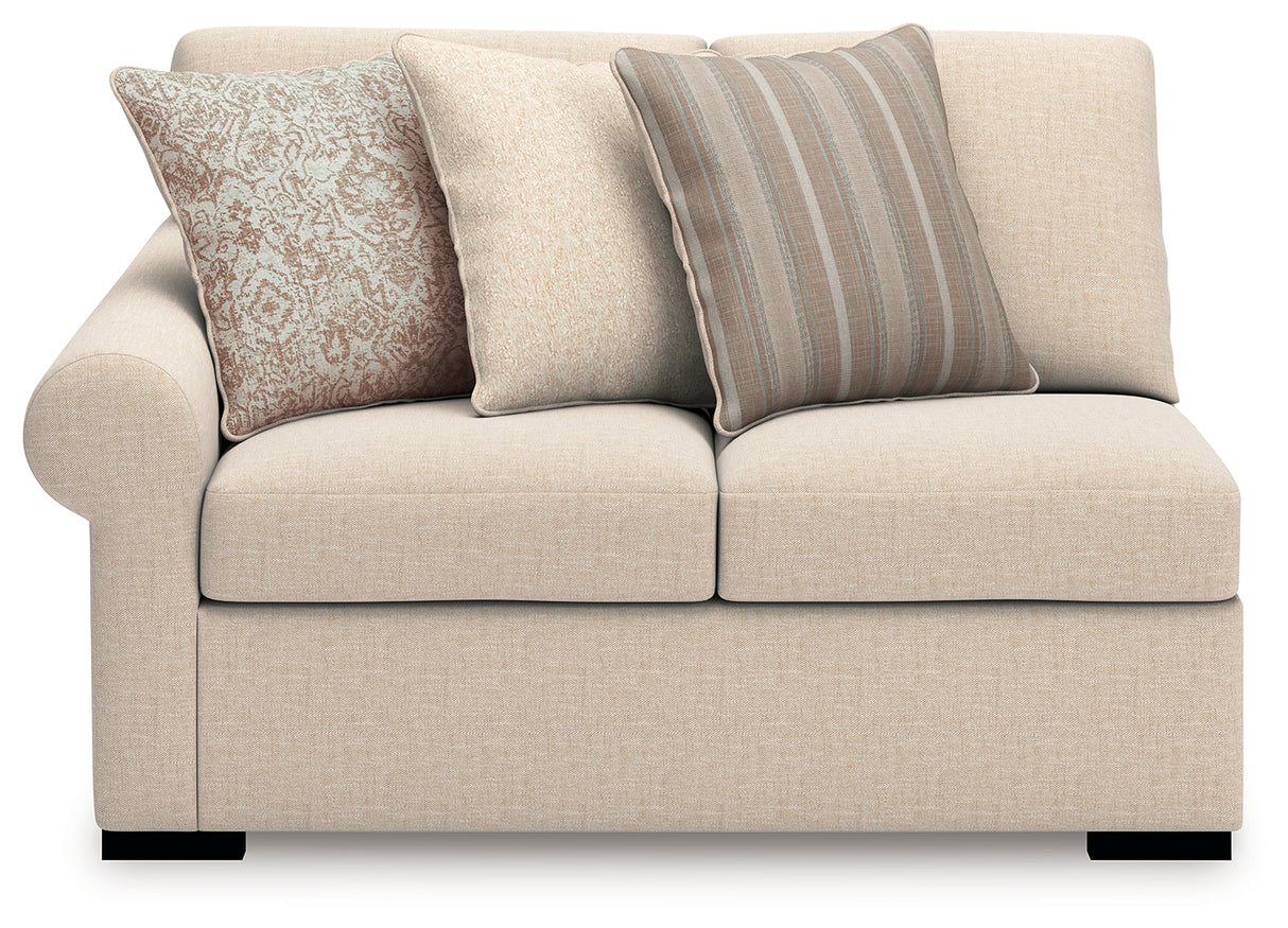 LadyMae Twill Left-Arm Facing Loveseat from Ashley - Luna Furniture
