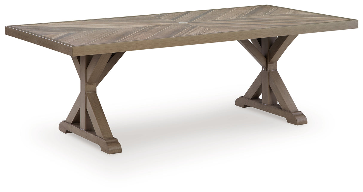 Laguna Heights Beige Outdoor Dining Table from Ashley - Luna Furniture