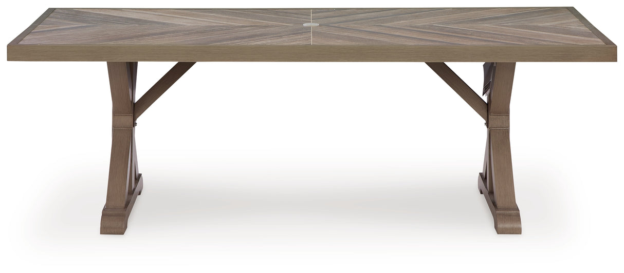Laguna Heights Beige Outdoor Dining Table from Ashley - Luna Furniture