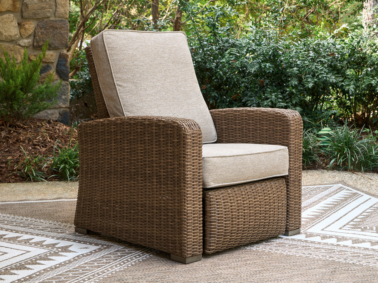 Laguna Heights Beige Outdoor Recliner from Ashley - Luna Furniture