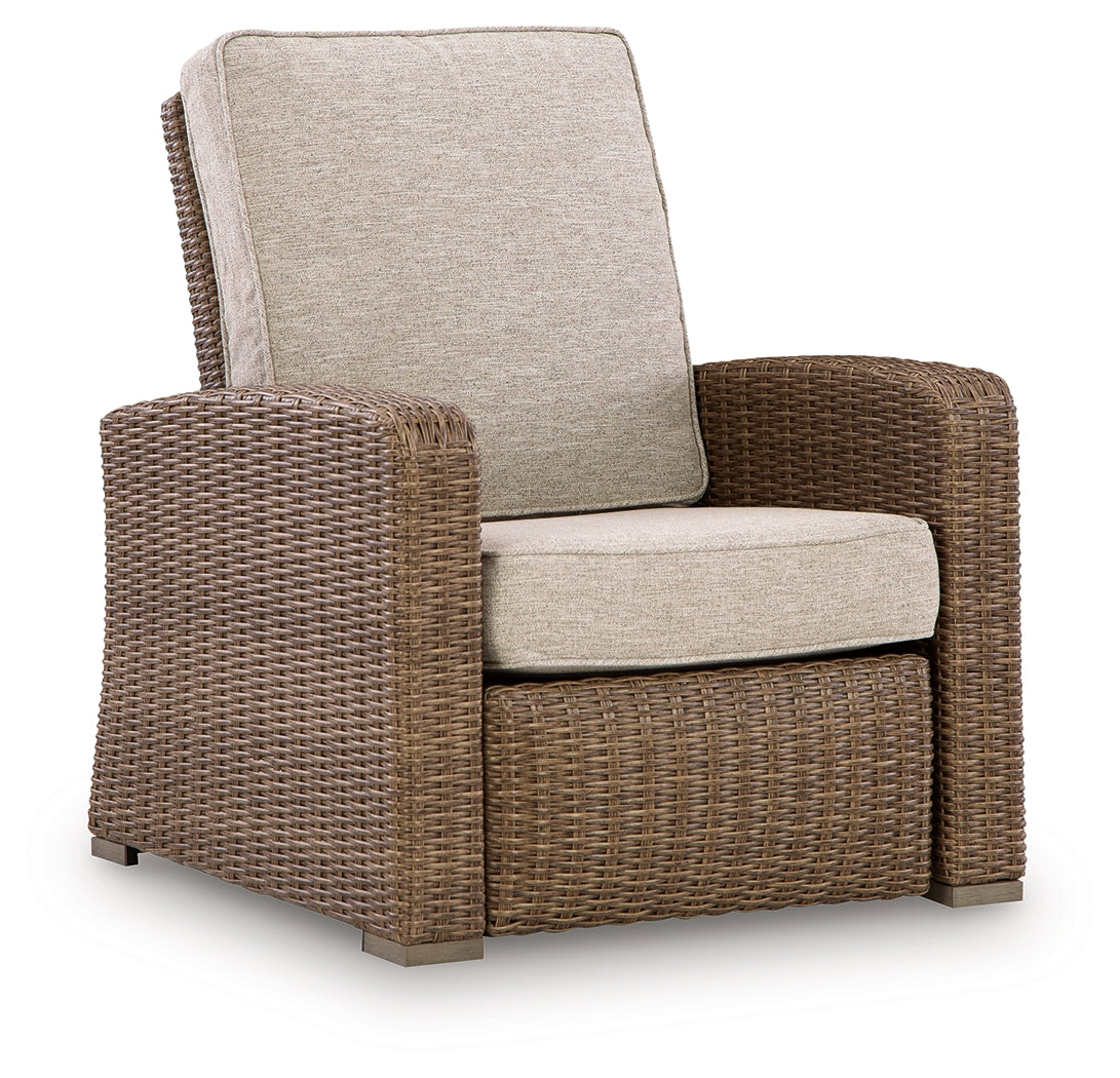 Laguna Heights Beige Outdoor Recliner from Ashley - Luna Furniture