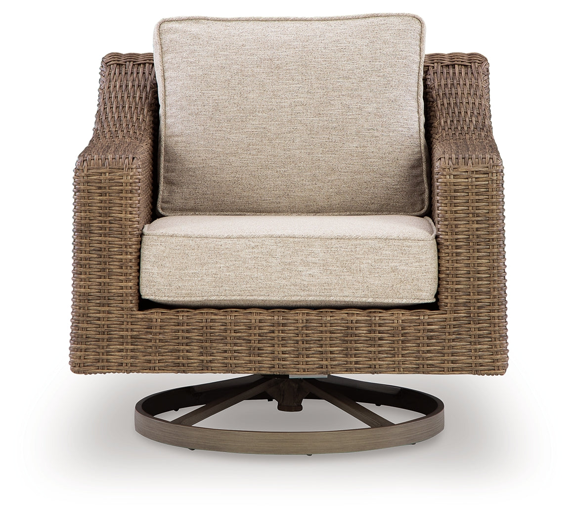 Laguna Heights Beige Swivel Lounge with Cushion from Ashley Furniture - Luna Furniture