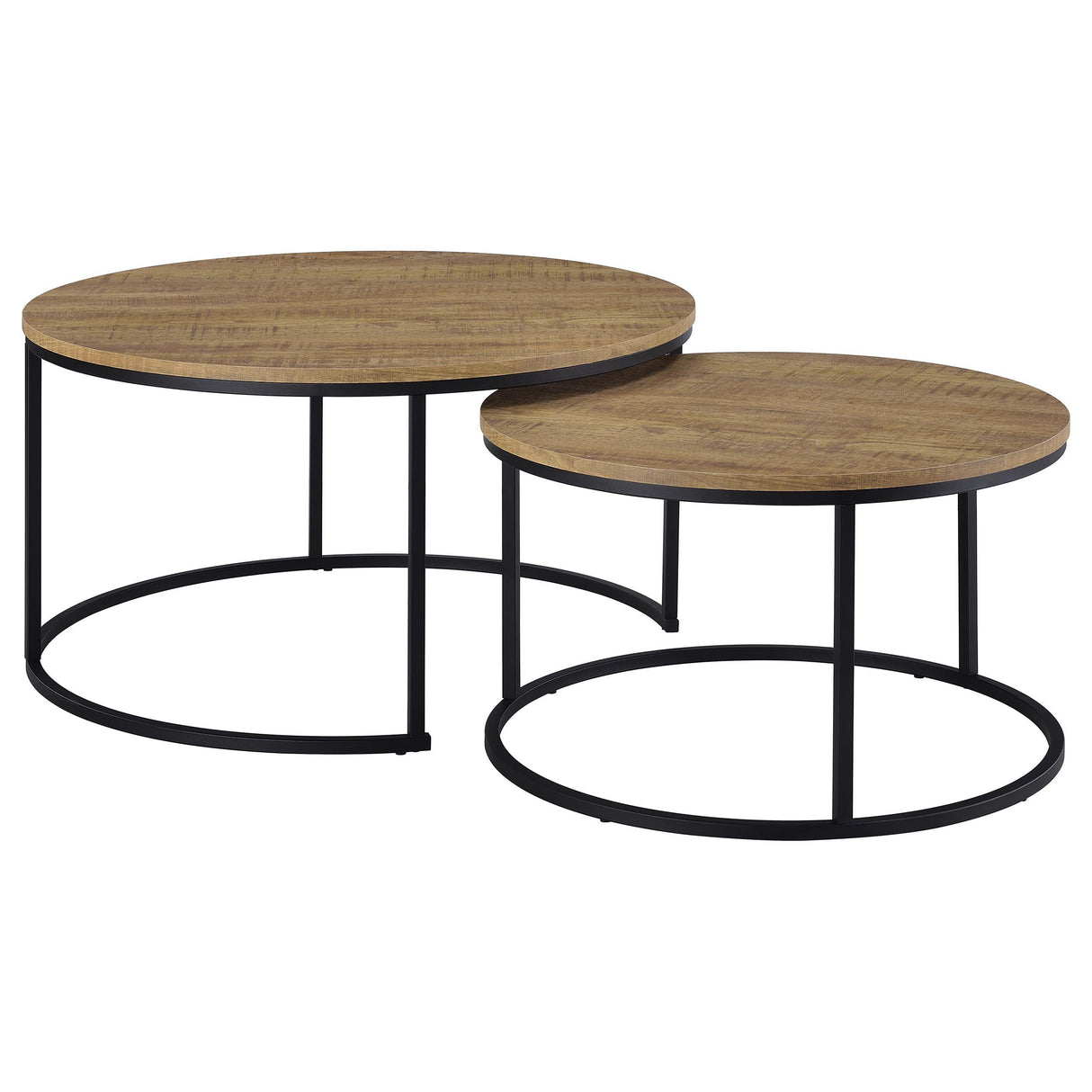 Lainey Mango 2-Piece Round Nesting Coffee Table from Coaster - Luna Furniture