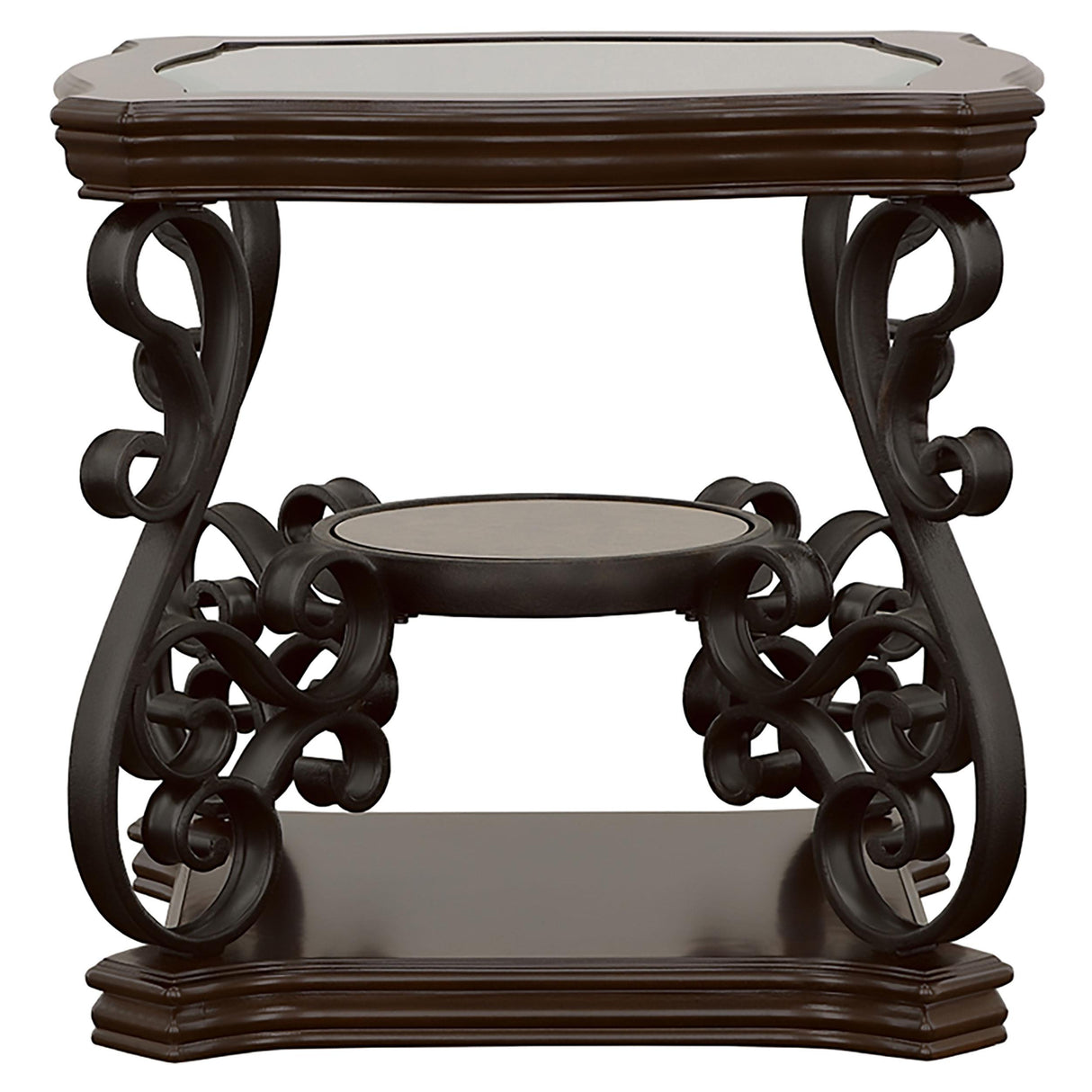 Laney Dark Merlot 2-Piece Glass Top Coffee and End Table Set from Coaster - Luna Furniture