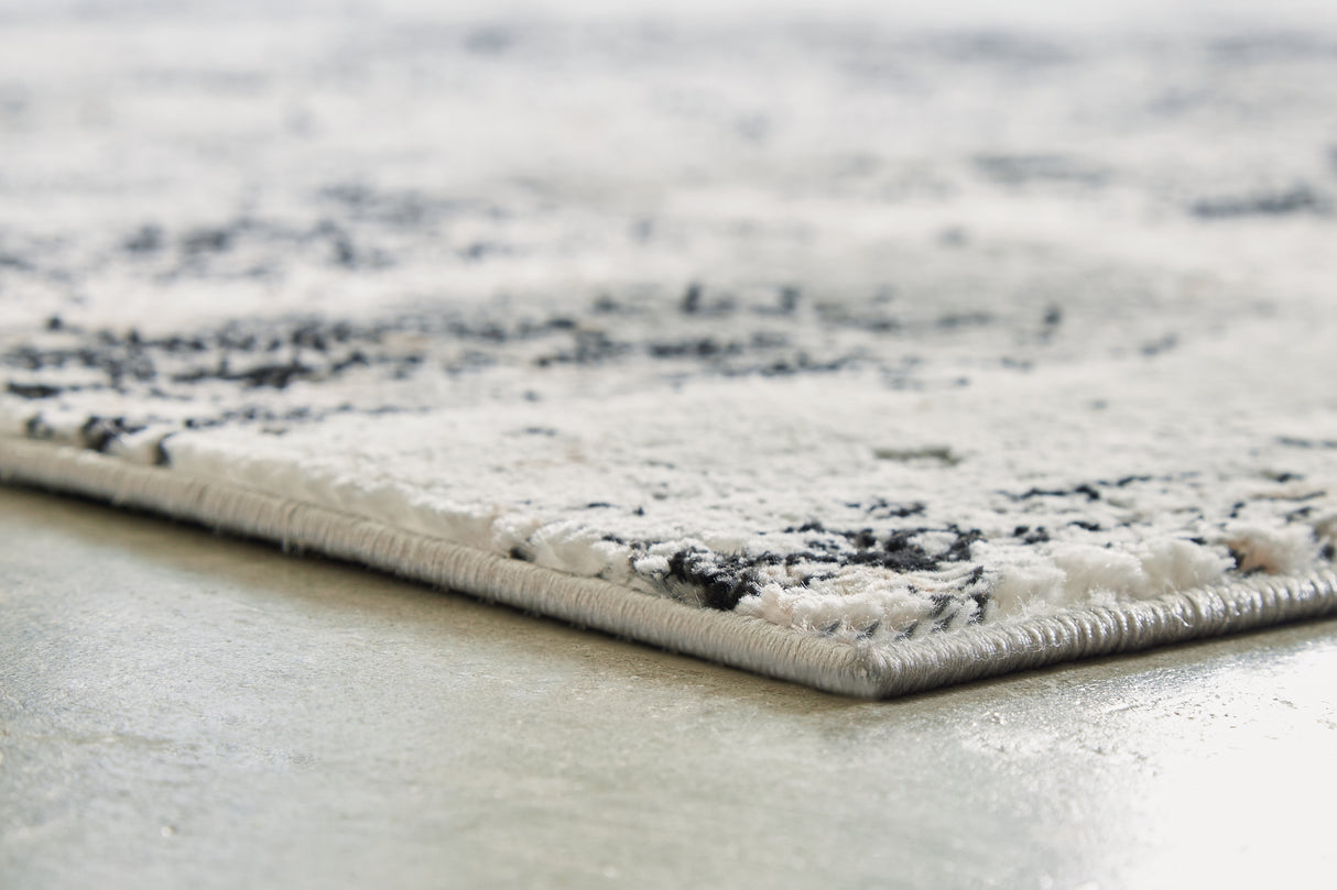 Langwell Black/Gray/White Extra Large Rug from Ashley - Luna Furniture