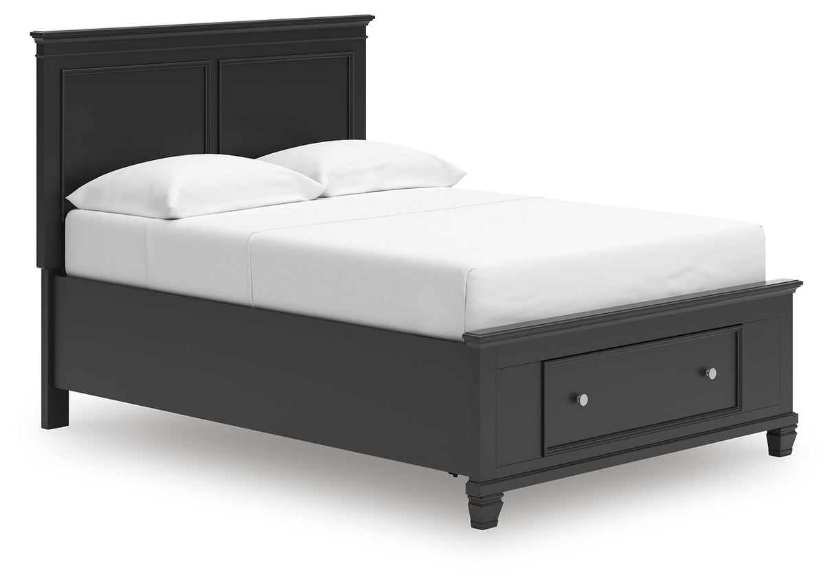 Lanolee Full Panel Storage Bed with Dresser and Chest in Black from Ashley Furniture - Luna Furniture