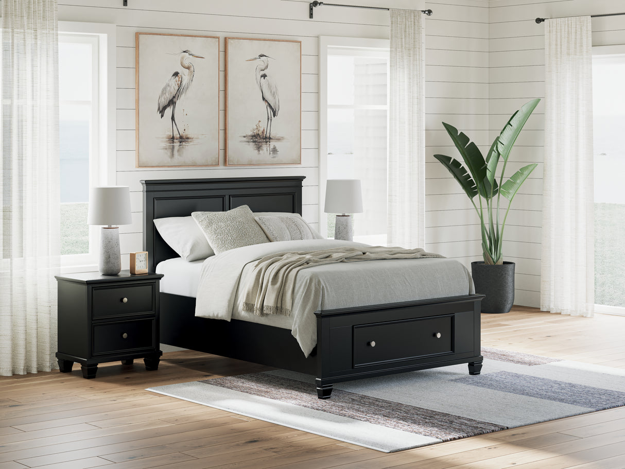 Lanolee Full Panel Storage Bed with Dresser in Black from Ashley - Luna Furniture