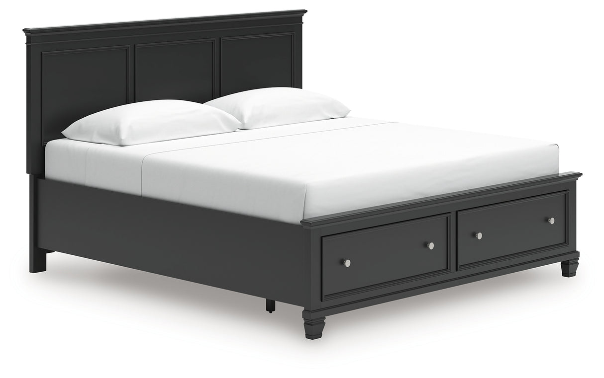 Lanolee King Panel Storage Bed with Dresser in Black from Ashley - Luna Furniture