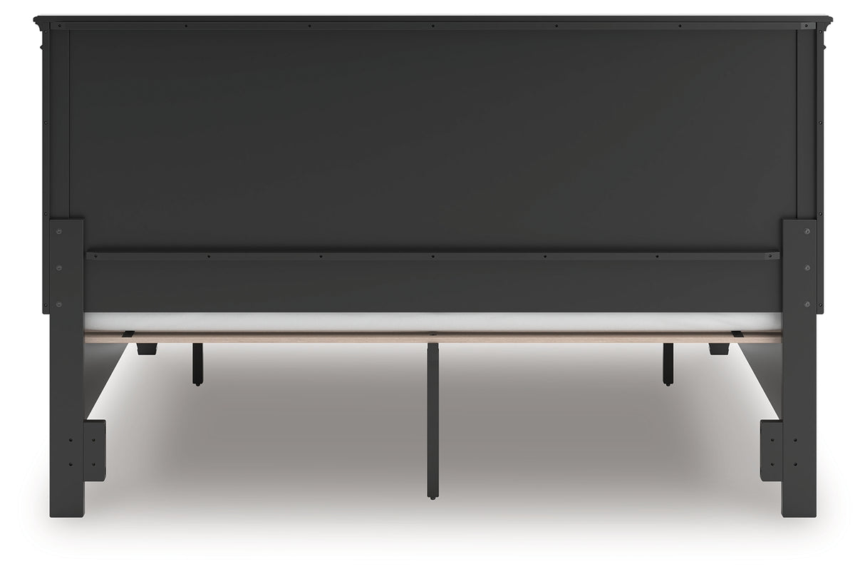 Lanolee King Panel Storage Bed with Dresser in Black from Ashley - Luna Furniture