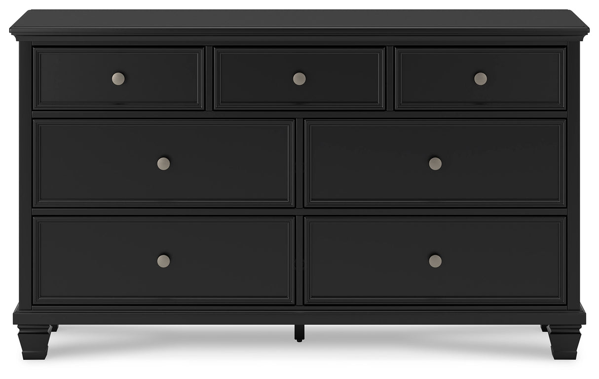 Lanolee Twin Panel Storage Bed with Dresser and Chest in Black from Ashley Furniture - Luna Furniture