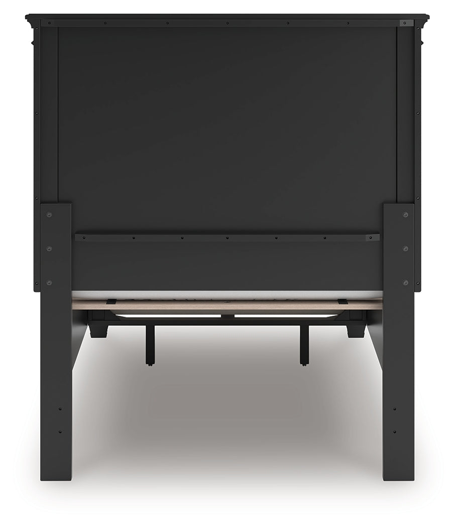 Lanolee Twin Panel Storage Bed with Dresser and Chest in Black from Ashley Furniture - Luna Furniture