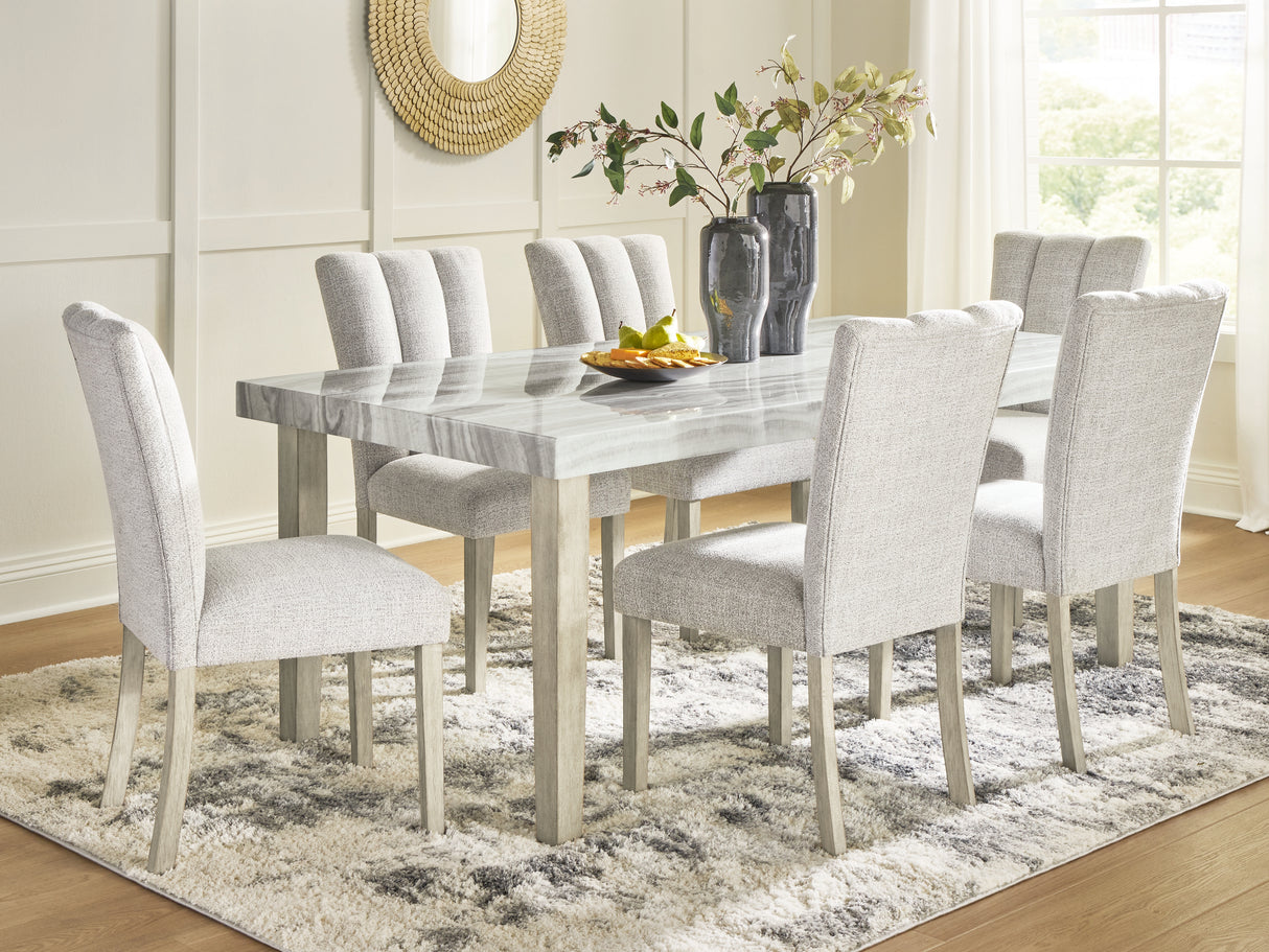 Larawyn Bisque Dining Table and 6 Chairs from Ashley - Luna Furniture