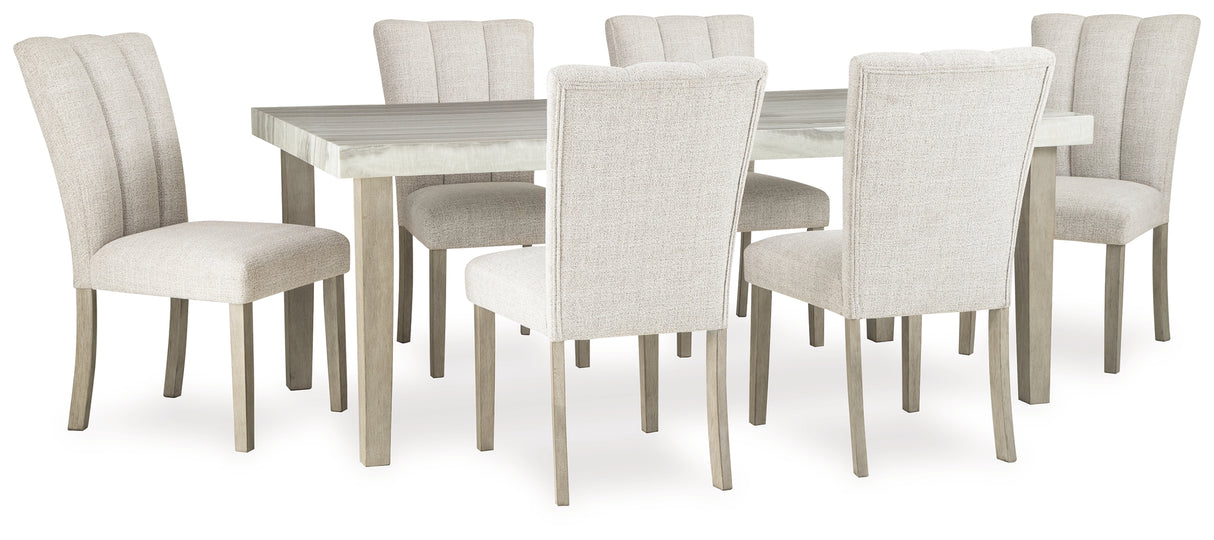 Larawyn Bisque Dining Table and 6 Chairs from Ashley - Luna Furniture