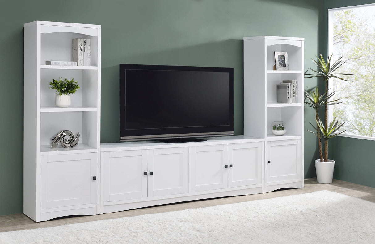 Laughlin White 3-Piece Entertainment Center TV Stand from Coaster - Luna Furniture