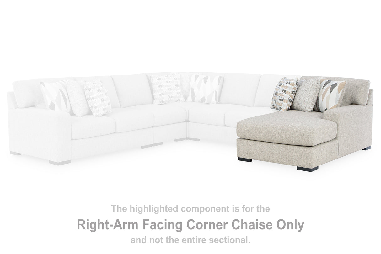 Laurelgrove Pebble Right-Arm Facing Corner Chaise from Ashley - Luna Furniture