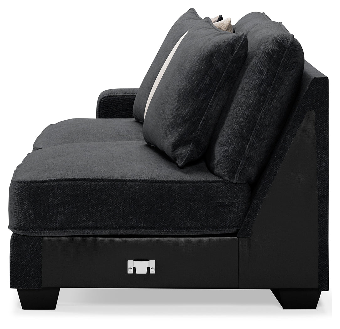 Lavernett Charcoal 5-Piece Sectional and Ottoman from Ashley - Luna Furniture