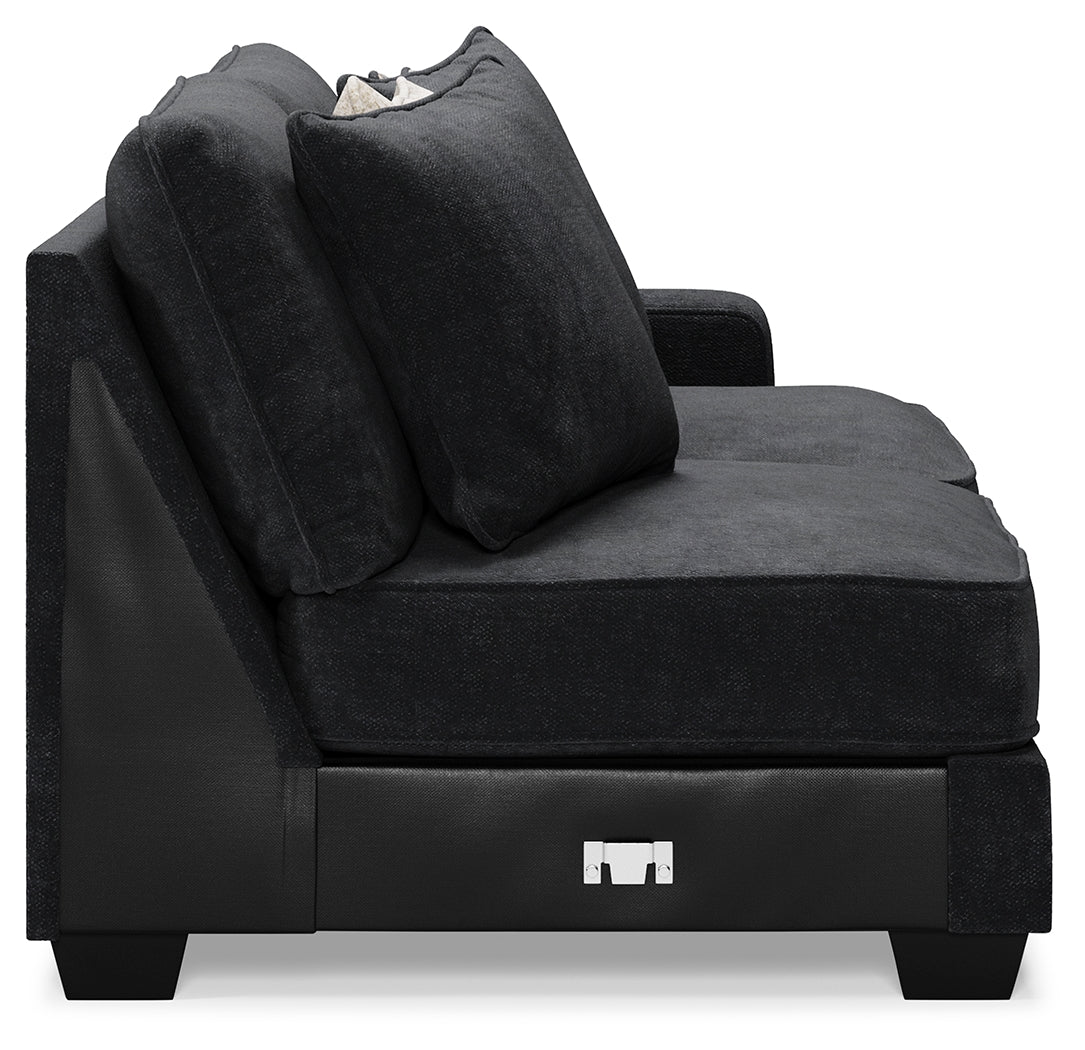 Lavernett Charcoal 5-Piece Sectional and Ottoman from Ashley - Luna Furniture