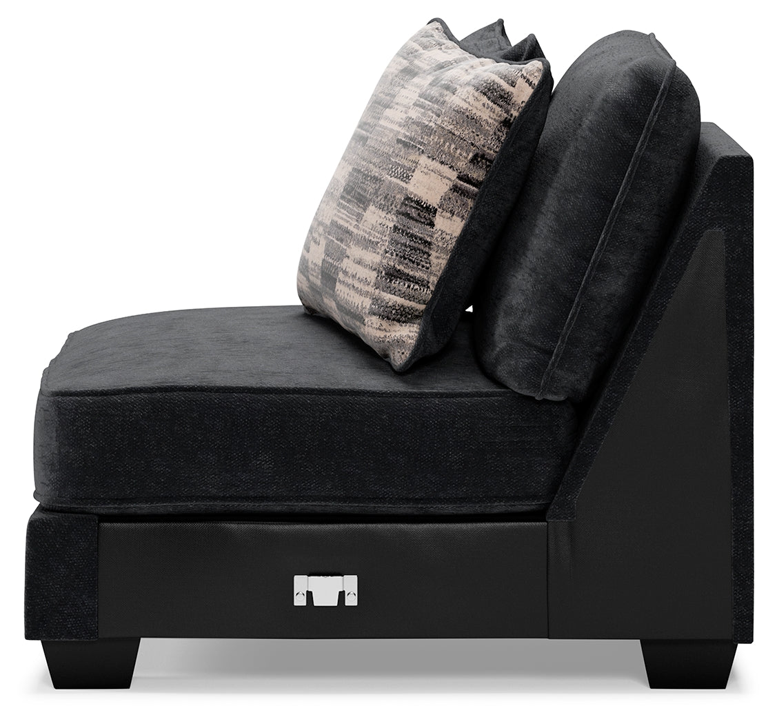 Lavernett Charcoal 5-Piece Sectional and Ottoman from Ashley - Luna Furniture