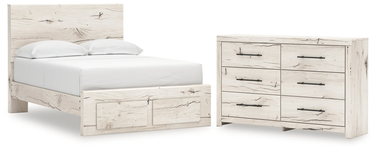 Lawroy Full Panel Storage Bed with Dresser in Light Natural from Ashley - Luna Furniture