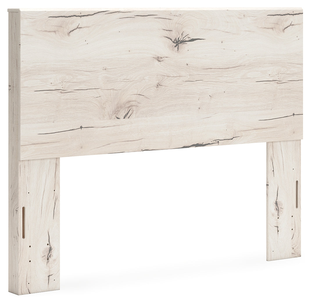 Lawroy Queen Panel Headboard with Mirrored Dresser in Light Natural from Ashley - Luna Furniture