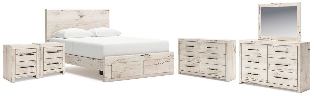 Lawroy Queen Storage Bed, 2 Dressers, Mirror and 2 Nightstands from Ashley - Luna Furniture