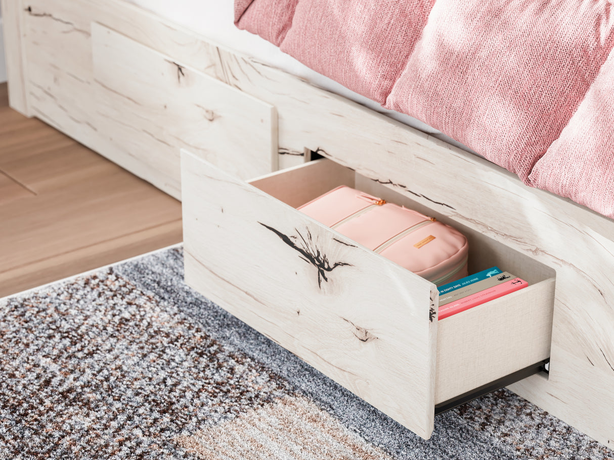 Lawroy Light Natural Twin Panel Bed with Dresser and 2 Nightstands from Ashley - Luna Furniture
