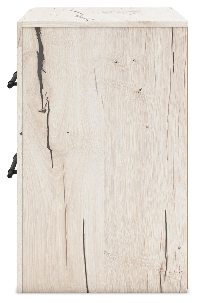 Lawroy Twin Panel Bed with Nightstand in Light Natural from Ashley - Luna Furniture