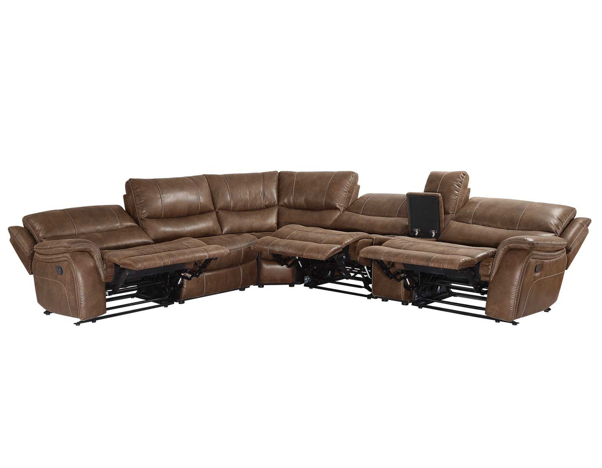 Lehi Warm Brindle 6-Piece Reclining Sectional from Steve Silver - Luna Furniture