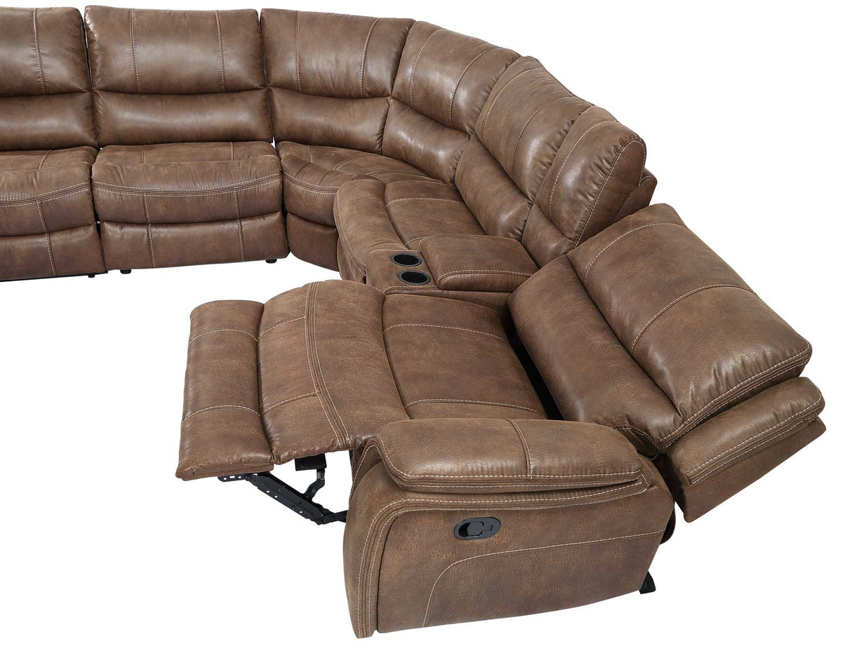 Lehi Warm Brindle 6-Piece Reclining Sectional from Steve Silver - Luna Furniture
