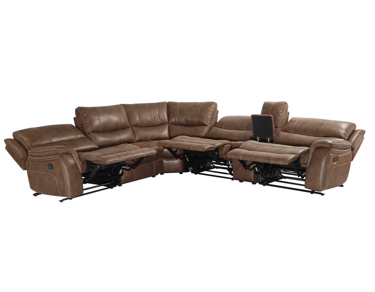 Lehi Warm Brindle 6-Piece Reclining Sectional from Steve Silver - Luna Furniture