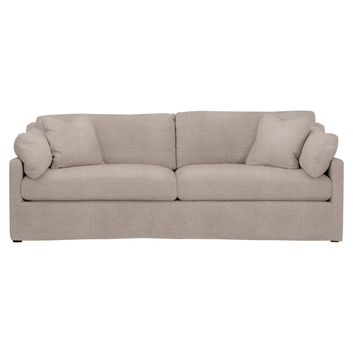 Lena 95" Slope Arm Slipcover Sofa in Performance Latte Micro Boucle, Espresso from Essentials For Living - Luna Furniture