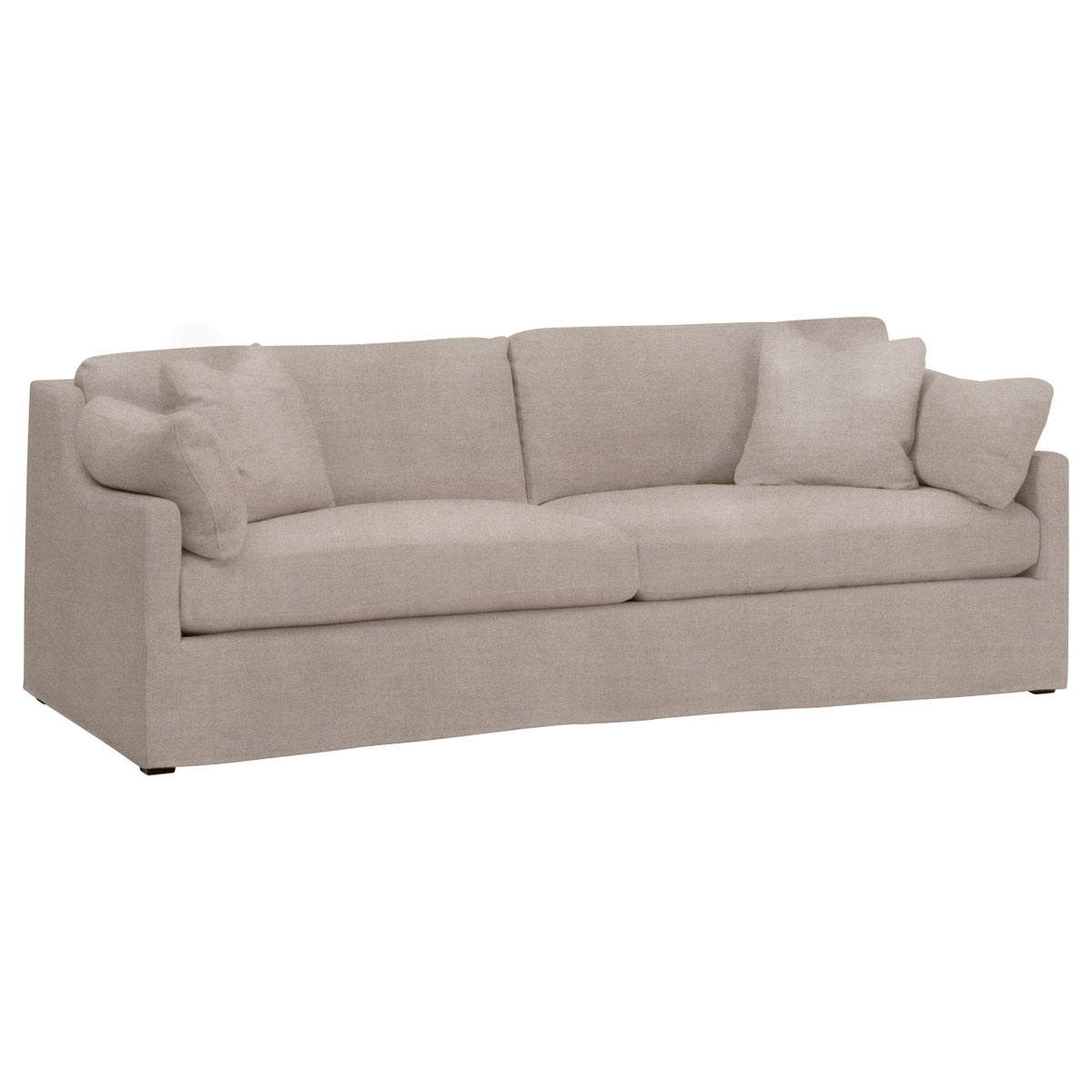 Lena 95" Slope Arm Slipcover Sofa in Performance Latte Micro Boucle, Espresso from Essentials For Living - Luna Furniture
