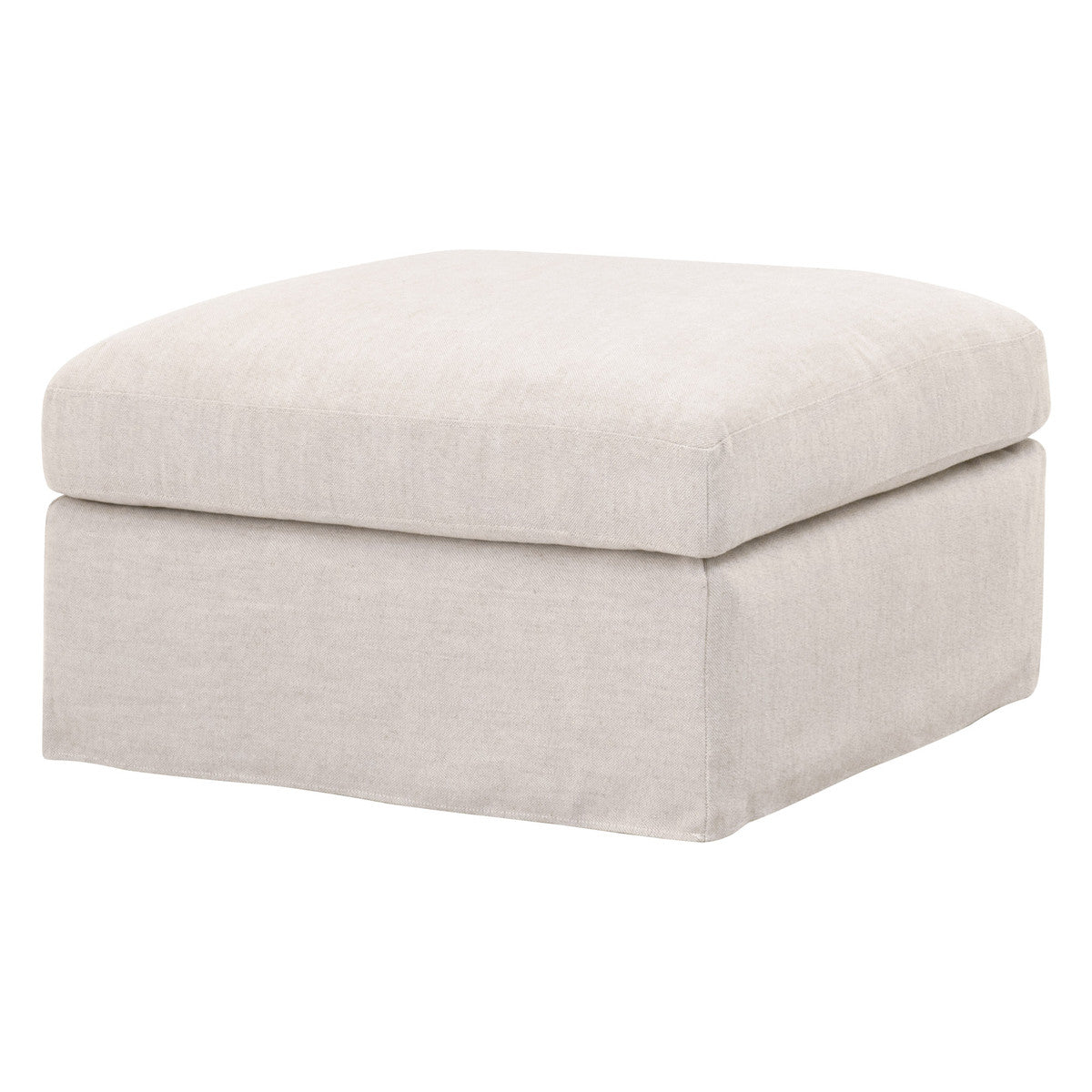 Lena Modular Slipcover Ottoman in Bisque, Espresso from Essentials For Living - Luna Furniture