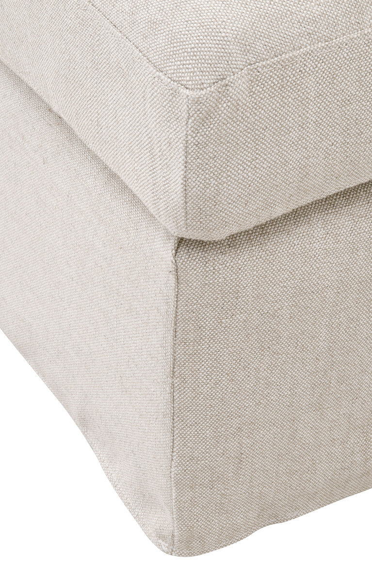 Lena Modular Slipcover Ottoman in Bisque, Espresso from Essentials For Living - Luna Furniture