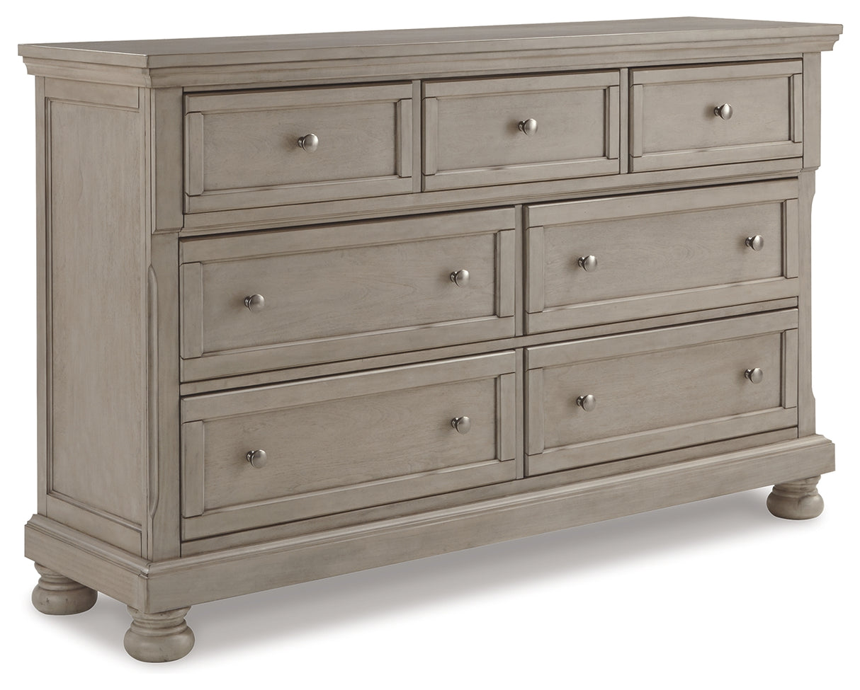 Lettner Light Gray California King Sleigh Bed with Dresser from Ashley Furniture - Luna Furniture