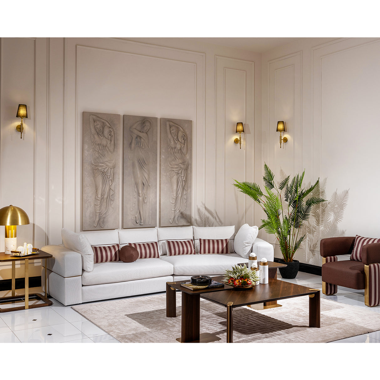 Amora Eggshell Walnut 2 Pc Sofa Oatmeal Eggshell Walnut from Michael Amini - Luna Furniture