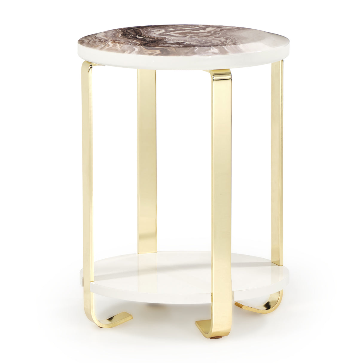 Ariana Gold Chairside Table Gold from Michael Amini - Luna Furniture