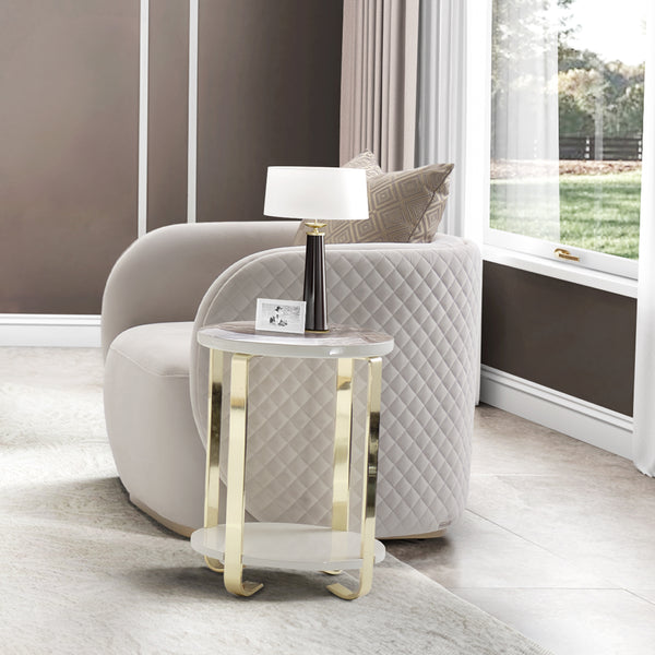 Ariana Gold Chairside Table Gold