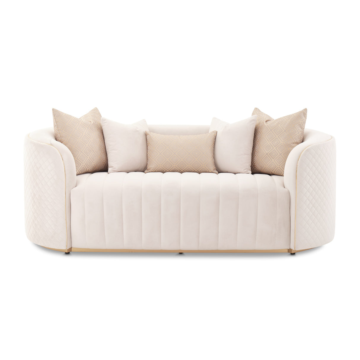 Ariana Gold Loveseat Beige Gold from Michael Amini - Luna Furniture