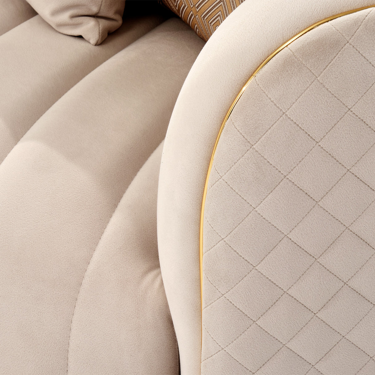 Ariana Gold Loveseat Beige Gold from Michael Amini - Luna Furniture
