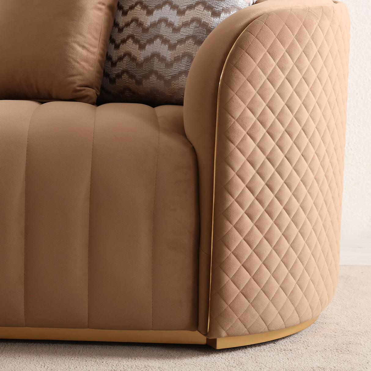 Ariana Gold Loveseat Caramel Gold from Michael Amini - Luna Furniture