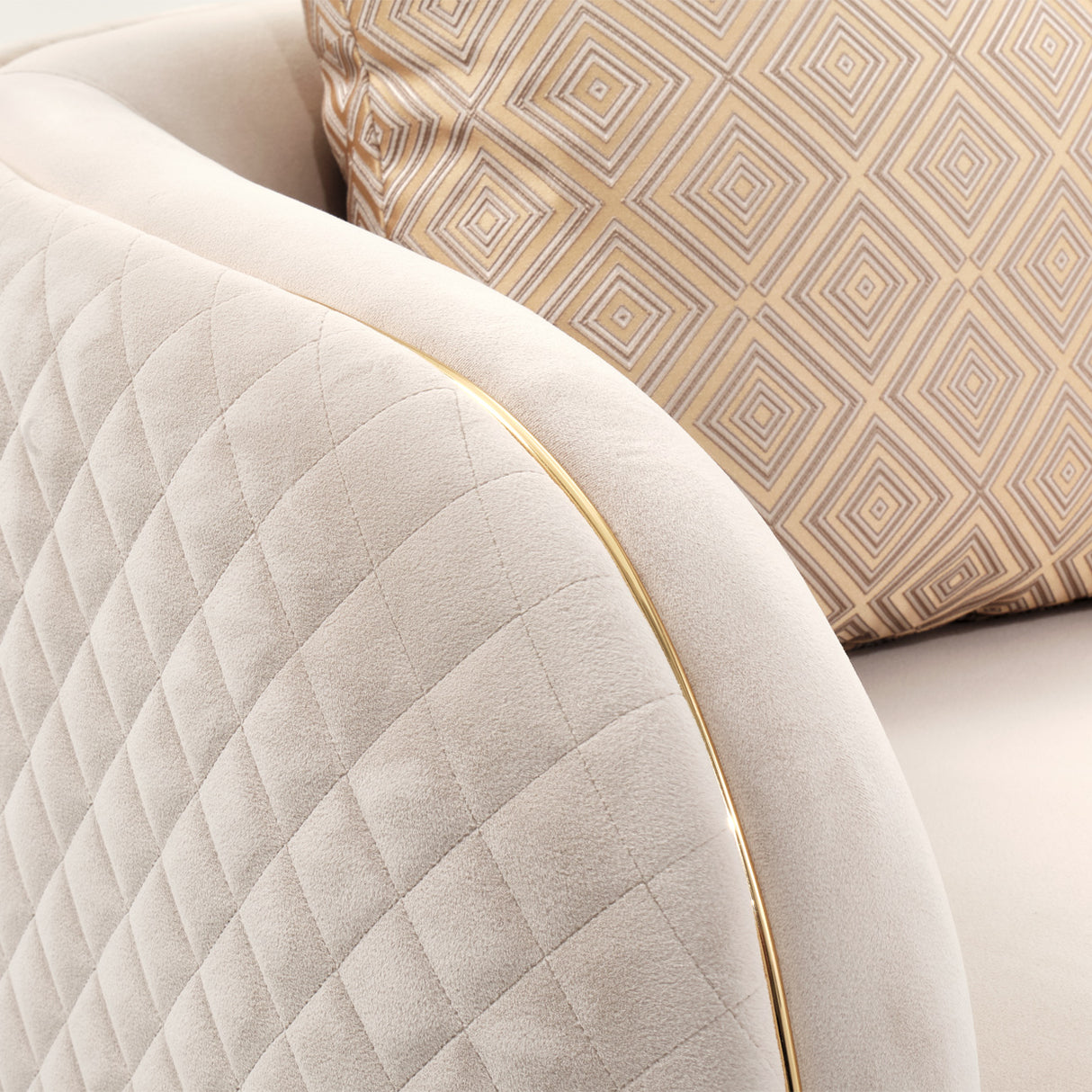 Ariana Gold Chair Beige Gold from Michael Amini - Luna Furniture